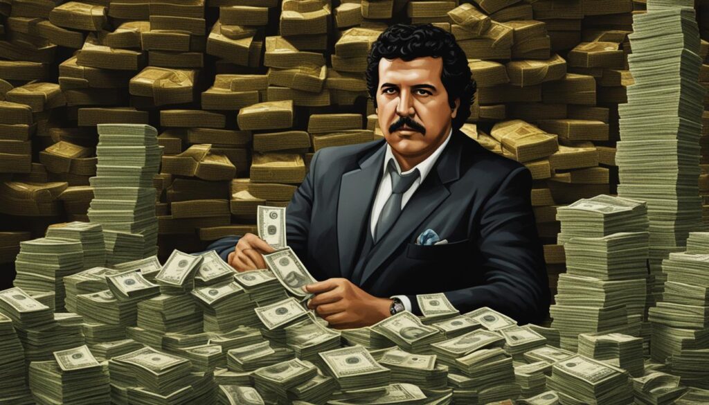 What was Pablo Escobar's peak net worth and how he hid his money?